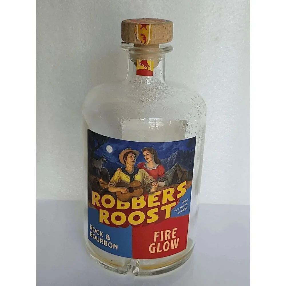 EMPTY Rare Collectible Robbers Roost Rock & Bourbon Fire Glow 750 ml Bottle
